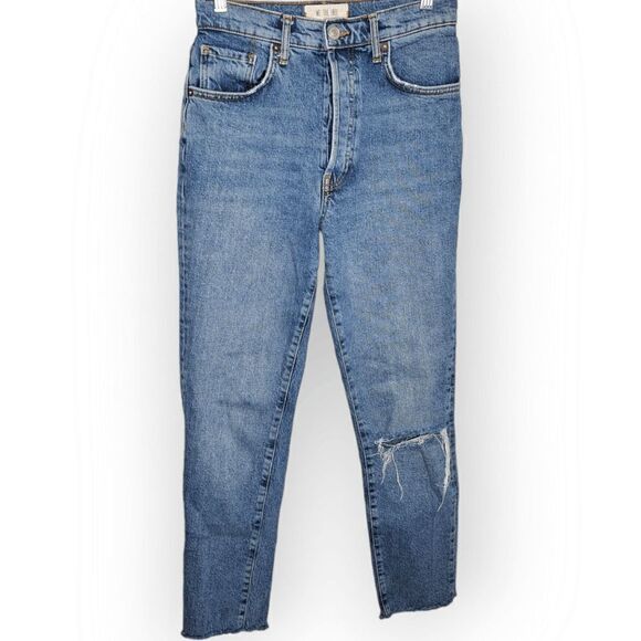 Free People We The Free Stella Skinny Jean Rip & Repair Raw Hem DIY size 27 - Picture 2 of 10